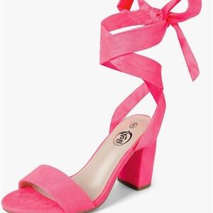 Trary Lace Up Strapped Sandal Heel Hot Pink Women’s US 7.5 Stripper Heels